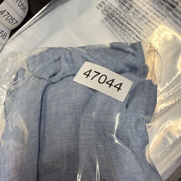 JM Collection Pants Women 10P Petite Blue High Rise Drawstring Linen Flat Front - Picture 8 of 8